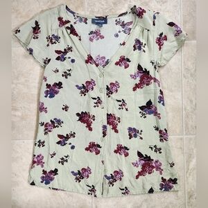 Modcloth Floral Button Up Top - Size Small